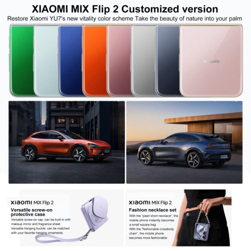 Xiaomi MIX Flip 2 personnalisé, 12 Go + 512 Go, 6,86 pouces + 4,01 pouces, Xiaomi HyperOS 2, Snapdragon 8 Elite Octa Core, NFC, réseau : 5G (gris) SX409H1007-023